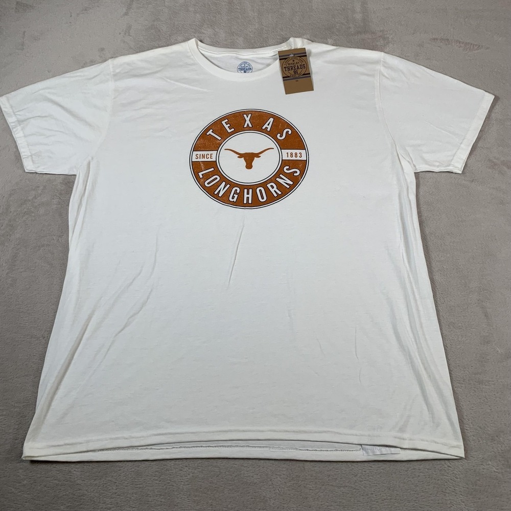 Texas Longhorns Shirt Mens XL White Rivalry‎ Threads NCAA Football Graphic NEW
